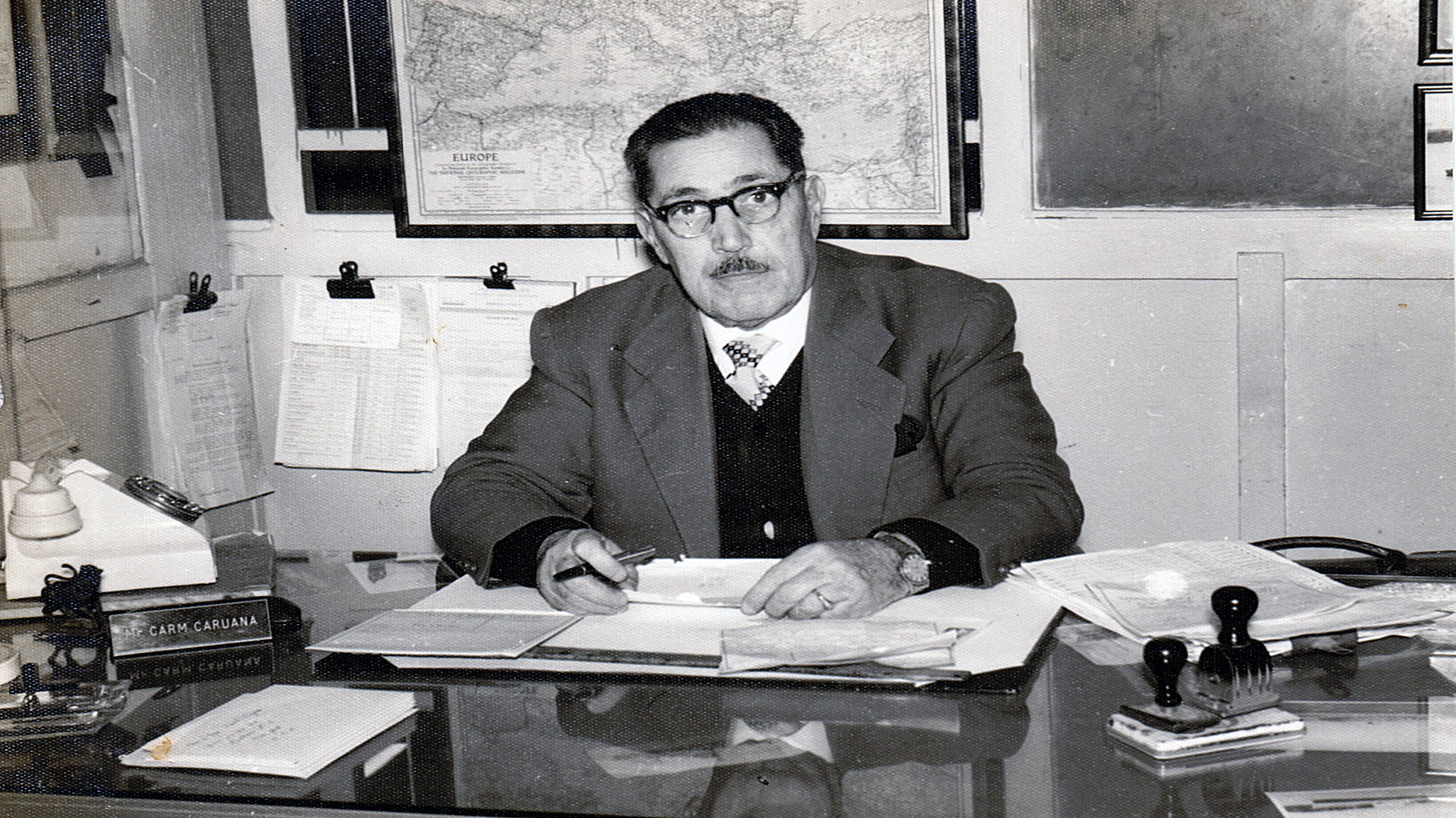 Carmelo Caruana at his office at 12, Barriera Wharf, Valletta